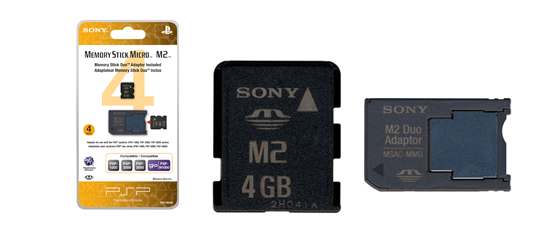 4GB Memory Stick Micro™ M2™ (includes M2 Duo adaptor) 4GB Memory Stick Micro™ M2™ (includes M2 Duo adaptor)